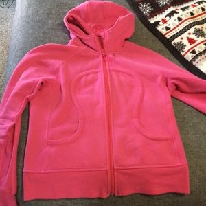 Pink LULULEMON size 12 zippered hoodie jacket